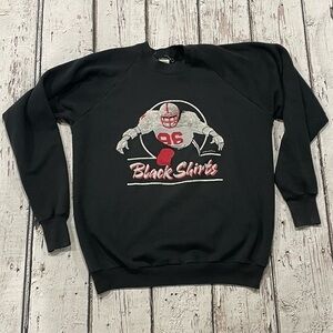Vintage Black Shirts Football Classic 1980s Crewneck Sports Sweatshirt